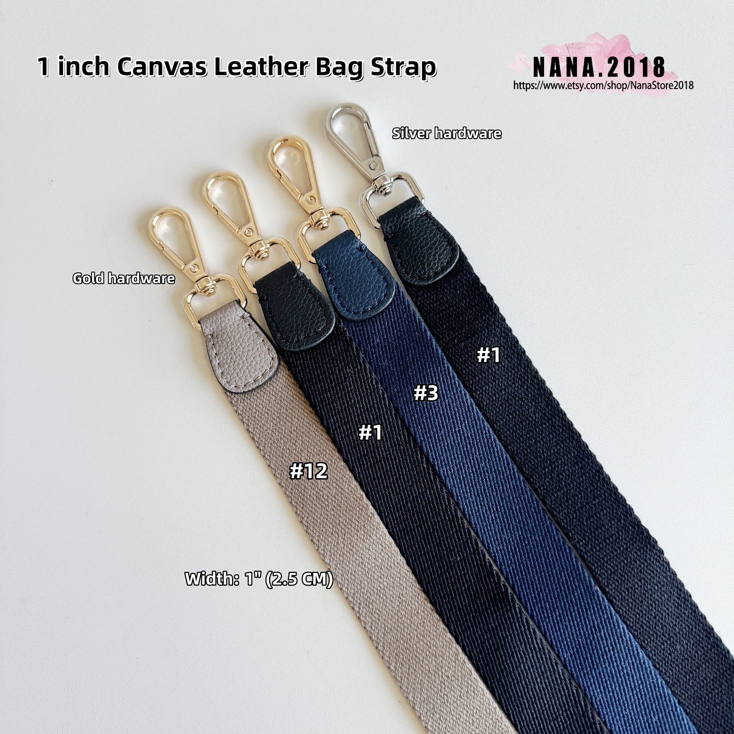 1 inch Canvas Leather Bag Strap,High Quality Canvas Strap,Canvas Shoulder Handbag Strap, Replacement Handle ,Bag Accessories,JD-1999