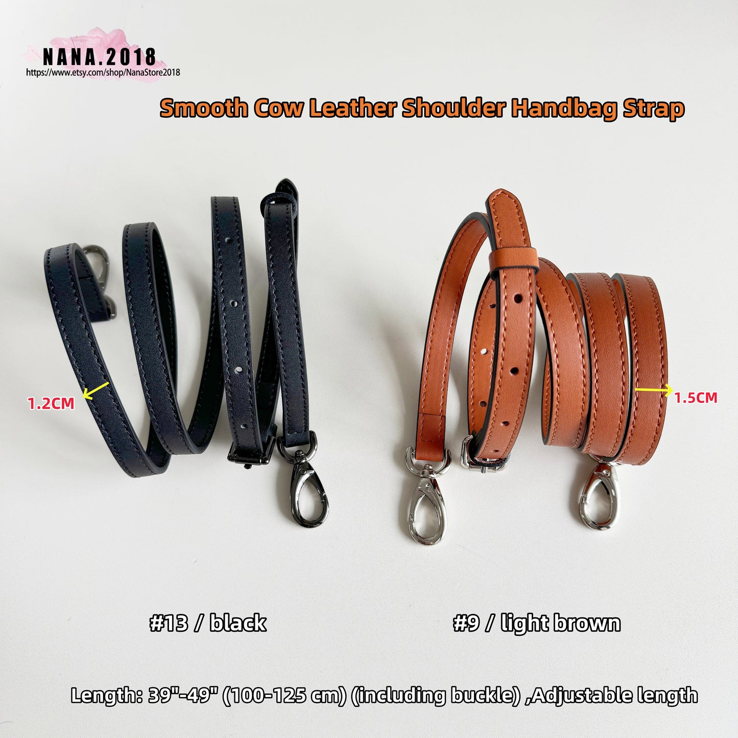 High Quality Cow Leather Wrapping, Smooth Cow Leather Shoulder Handbag Strap, Replacement Handle , Bag Accessories, JD-2004-1