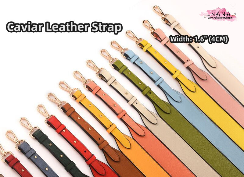 4CM Full Grain Leather Bag Strap,High Quality Caviar Leather Wrapping, Leather Shoulder Handbag Strap,Replacement Handle,JD-2011