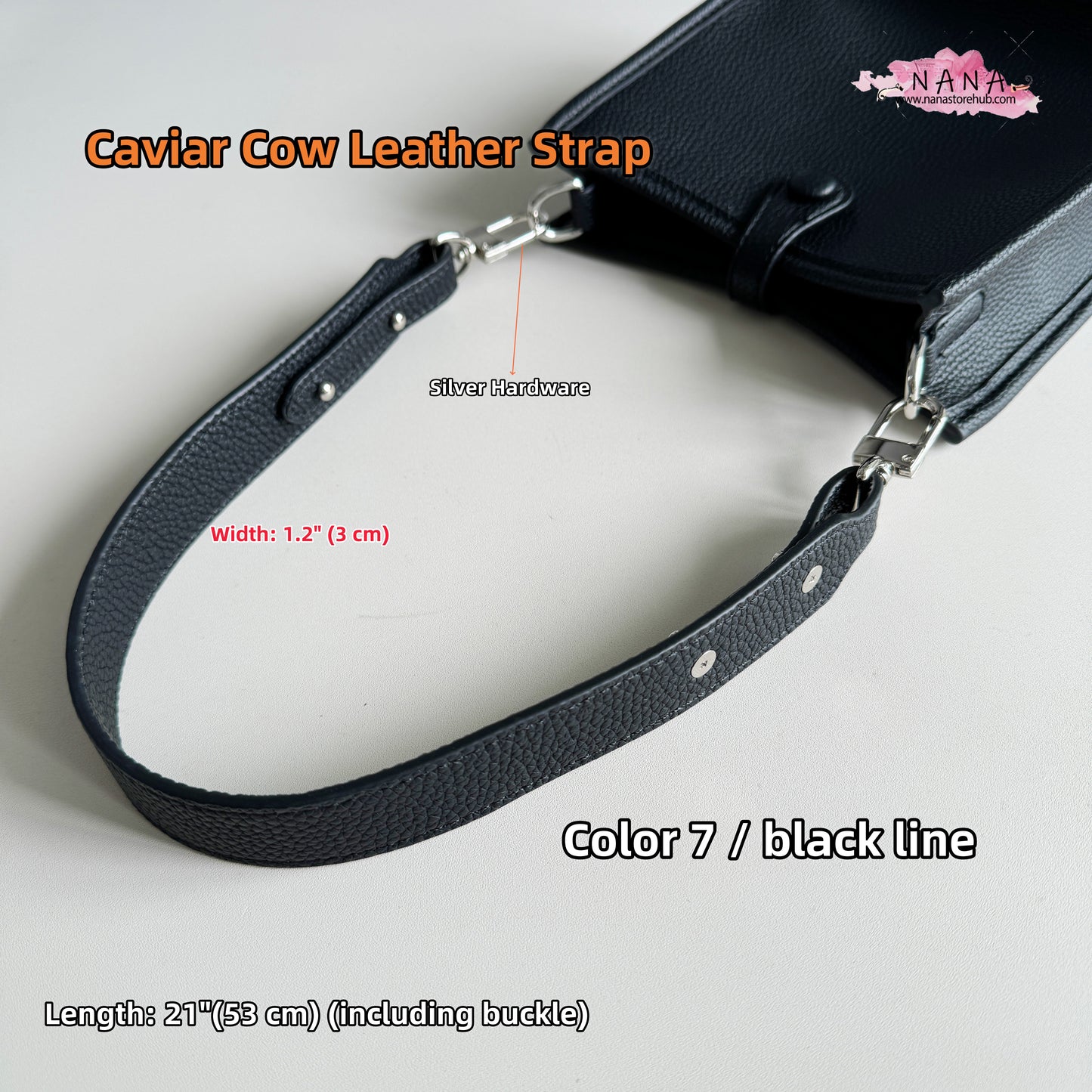 High Quality Cow Leather Wrapping, Caviar Cow Leather Shoulder Handbag Strap, Replacement Handle , Bag Accessories, JD-2013