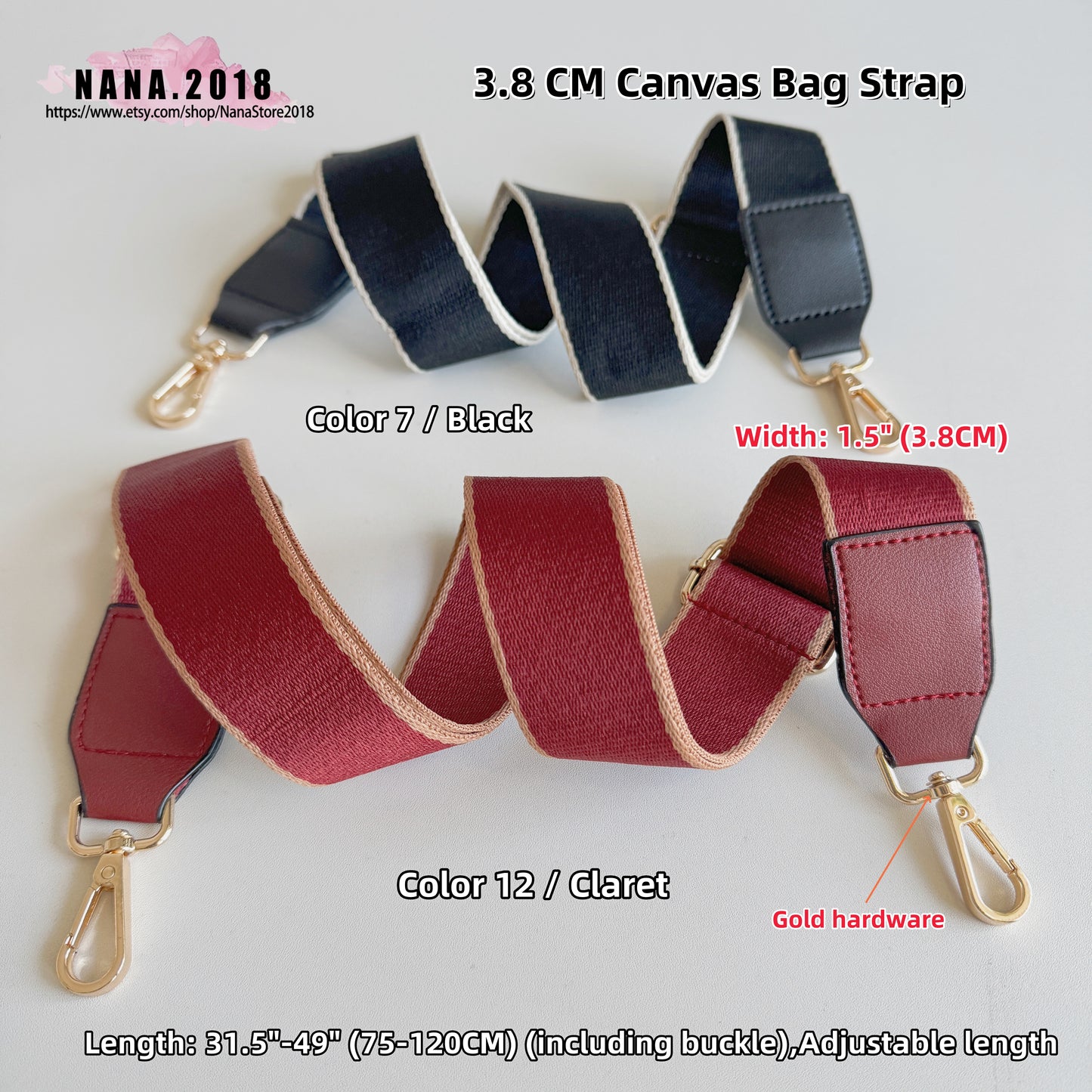 14 Color, 1 1/2 inch Canvas Bag Strap,High Quality Canvas Strap,Canvas Shoulder Handbag Strap,Replacement Handle ,Bag Accessories,JD-2039