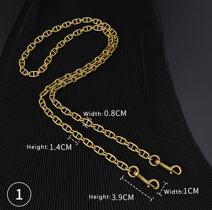 8mm  High Quality Full Copper Purse Chain Strap,Metal Shoulder Handbag Strap,Purse Replacement Chains,bag accessories,JD-2071