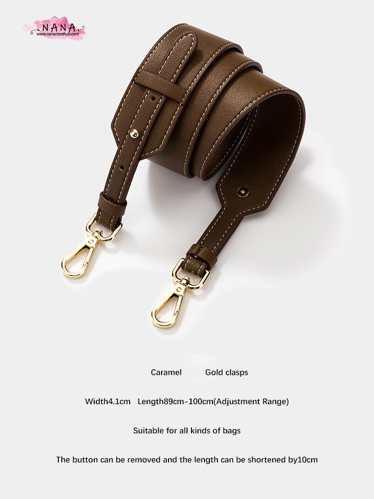 4CM Full Grain Leather Bag Strap,High Quality Smooth Leather Wrapping, Leather Shoulder Handbag Strap,Replacement Handle,JD-2139