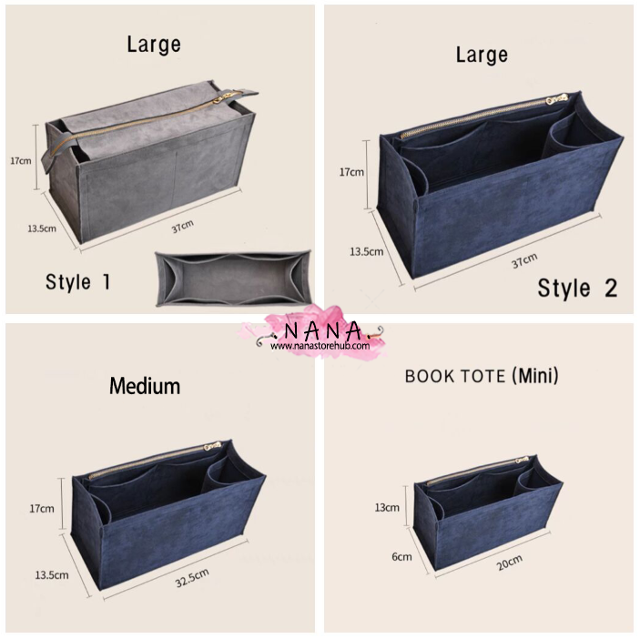 Premium Felt Purse Organizer for 'Book Tote Bag', Available in 3 Sizes, Ideal Handbag Shaper and Liner, JD-2152-1