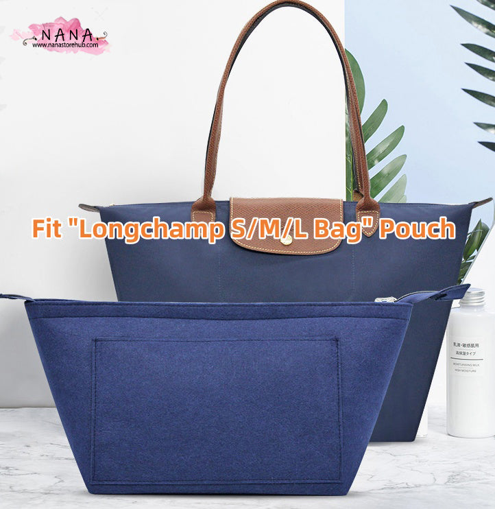 3 Size,Purse Organizer Insert Fit "Longchamp Bag" Pouch Handbag Shaper Premium Felt,Bag Shaper,Bag Liner, JD-2153