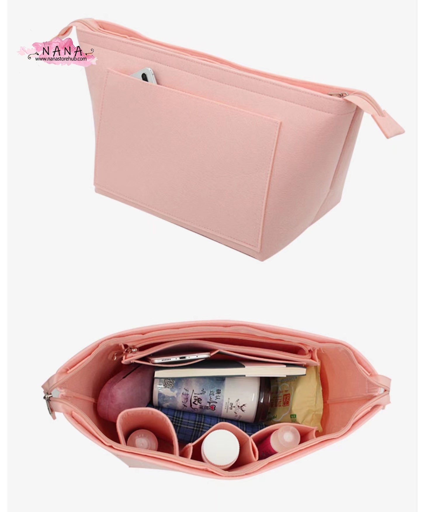 3 Size,Purse Organizer Insert Fit "Longchamp Bag" Pouch Handbag Shaper Premium Felt,Bag Shaper,Bag Liner, JD-2153