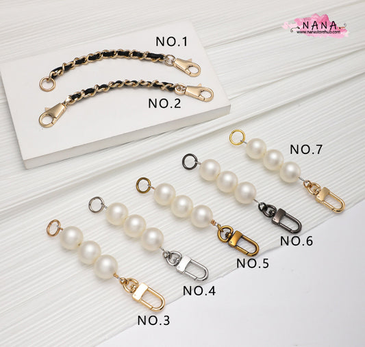 Pearl High Quality Purse Extension Chain,Alloy and Pearl, Metal Shoulder Extension Handbag Strap,Bag Strap, Bag Accessories, JD-2163