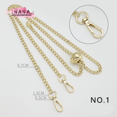 Light Gold High Quality Purse Chain Strap,Alloy and Iron, Metal Shoulder Handbag Strap,Purse Replacement Chains,bag accessories, JD-2363