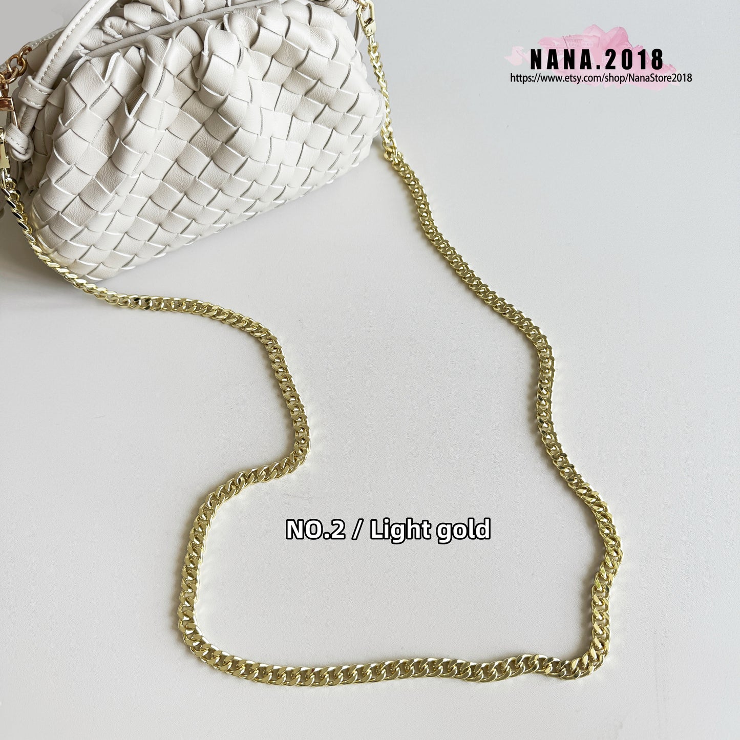 Light Gold High Quality Purse Chain Strap,Alloy and Iron, Metal Shoulder Handbag Strap,Purse Replacement Chains,bag accessories, JD-2363