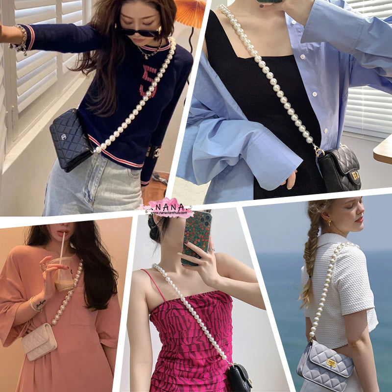 Pearl Acrylic High Quality Purse Chain, Metal Shoulder Handbag Strap, Replacement Handle Chain, Metal Crossbody Bag Chain Strap LD-2367