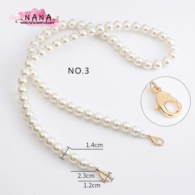 Pearl Acrylic High Quality Purse Chain, Metal Shoulder Handbag Strap, Replacement Handle Chain, Metal Crossbody Bag Chain Strap LD-2367