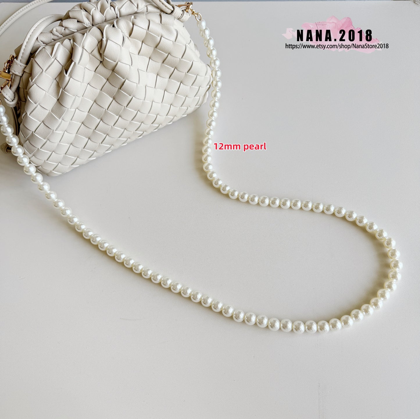 Pearl Acrylic High Quality Purse Chain, Metal Shoulder Handbag Strap, Replacement Handle Chain, Metal Crossbody Bag Chain Strap LD-2367