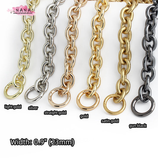 21mm Gold High Quality Purse Chain, Metal Shoulder Handbag Strap, Replacement Handle Chain, Metal Crossbody Bag Chain Strap,JD-2392