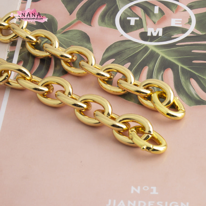 21mm Gold High Quality Purse Chain, Metal Shoulder Handbag Strap, Replacement Handle Chain, Metal Crossbody Bag Chain Strap,JD-2392