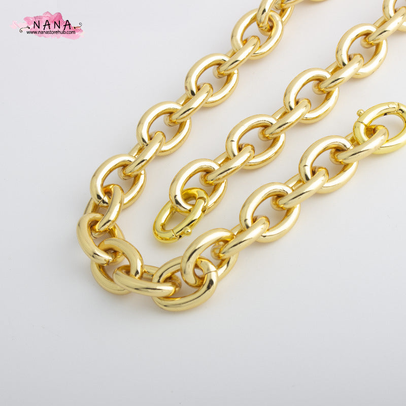 21mm Gold High Quality Purse Chain, Metal Shoulder Handbag Strap, Replacement Handle Chain, Metal Crossbody Bag Chain Strap,JD-2392