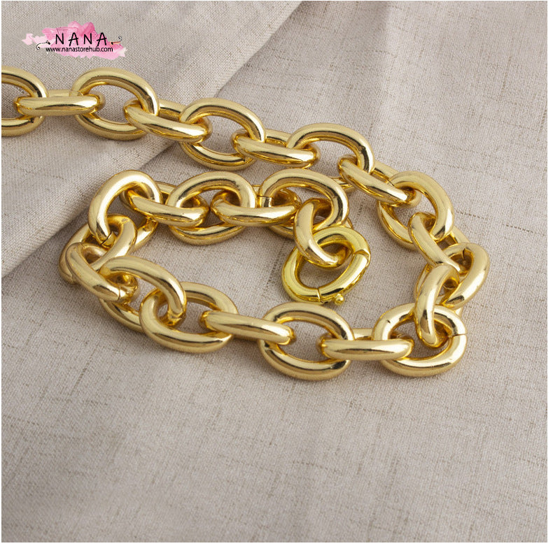 21mm Gold High Quality Purse Chain, Metal Shoulder Handbag Strap, Replacement Handle Chain, Metal Crossbody Bag Chain Strap,JD-2392