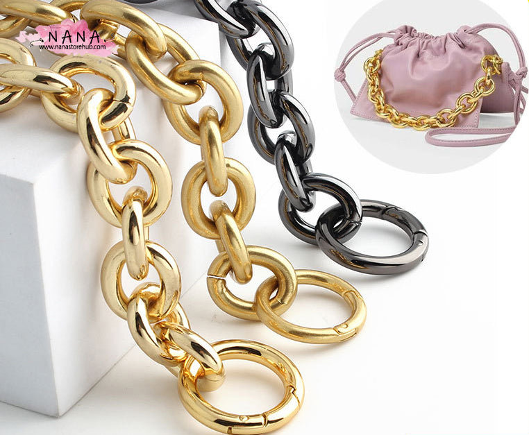 21mm Gold High Quality Purse Chain, Metal Shoulder Handbag Strap, Replacement Handle Chain, Metal Crossbody Bag Chain Strap,JD-2392