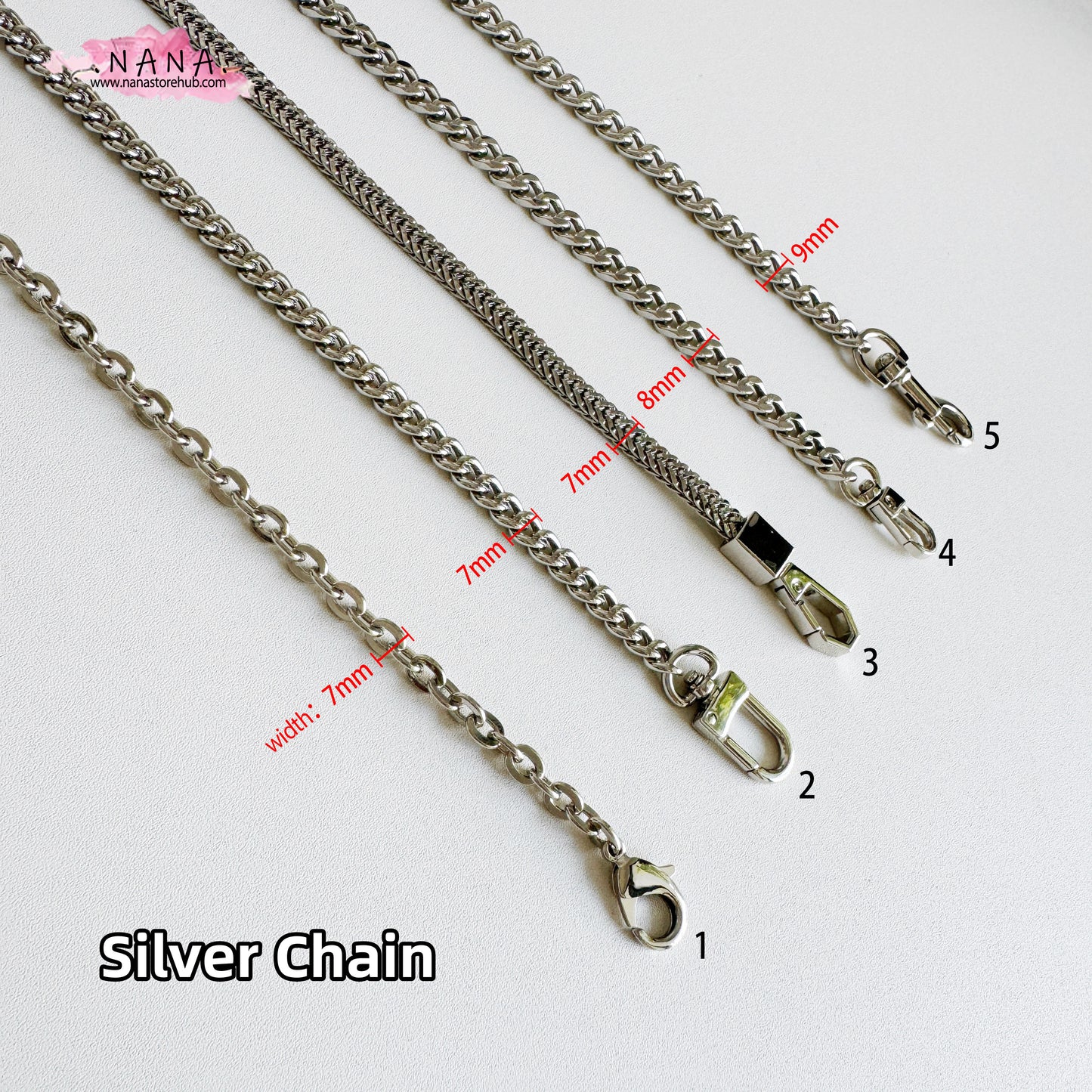 Silver High Quality Purse Chain Strap,Alloy and Iron, Metal Shoulder Handbag Strap,Purse Replacement Chains,bag accessories, JD-2464