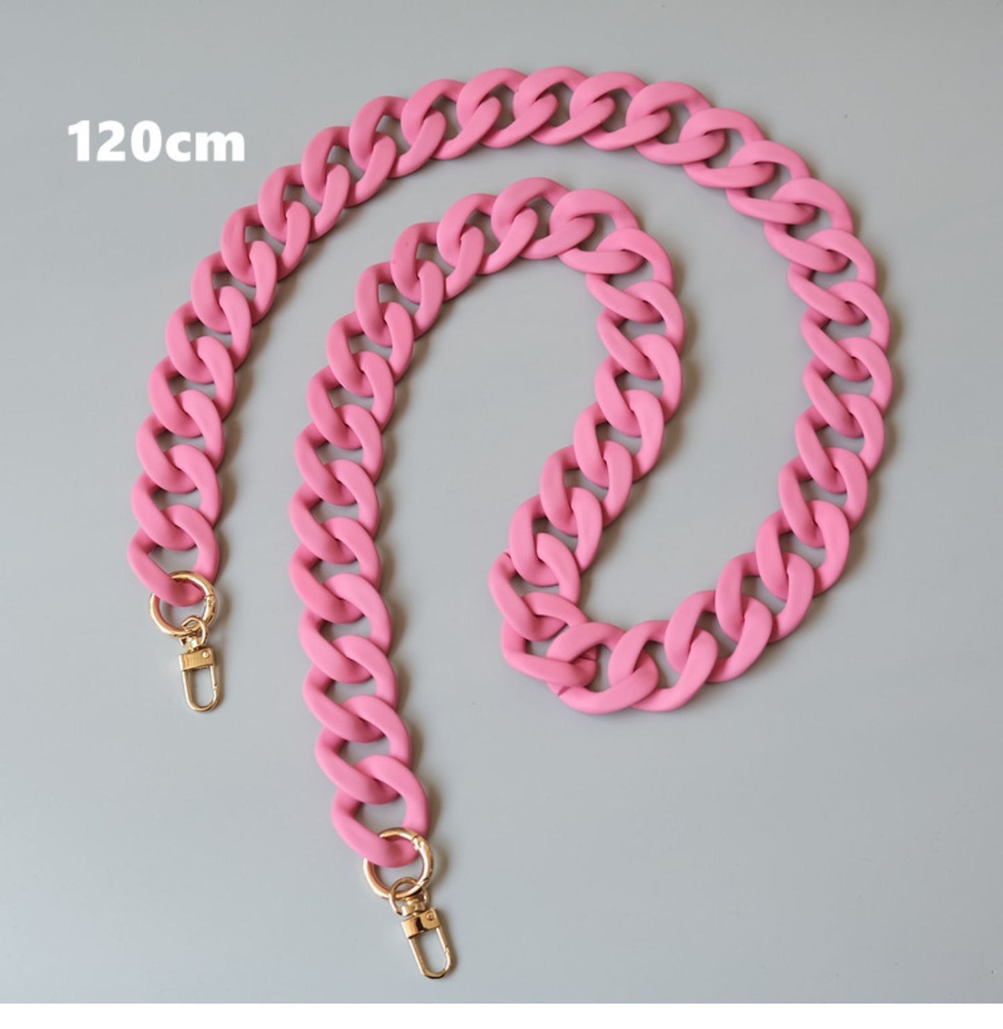 Rubber Pink Acrylic High Quality Purse Chain,Metal Shoulder Handbag Strap,Replacement Handle Chain,Metal Crossbody Bag Chain Strap LD-2480