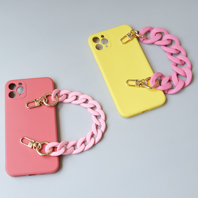 Rubber Pink Acrylic High Quality Purse Chain,Metal Shoulder Handbag Strap,Replacement Handle Chain,Metal Crossbody Bag Chain Strap LD-2480