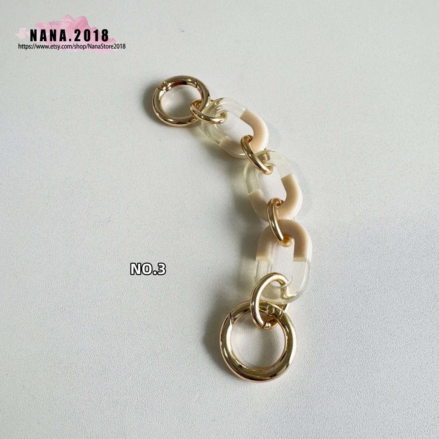 Acrylic High Quality Purse Extension Gold Chain,Alloy and Acrylic, Metal Shoulder Extension Handbag Strap,Bag Strap, Bag Accessories,JD-2546