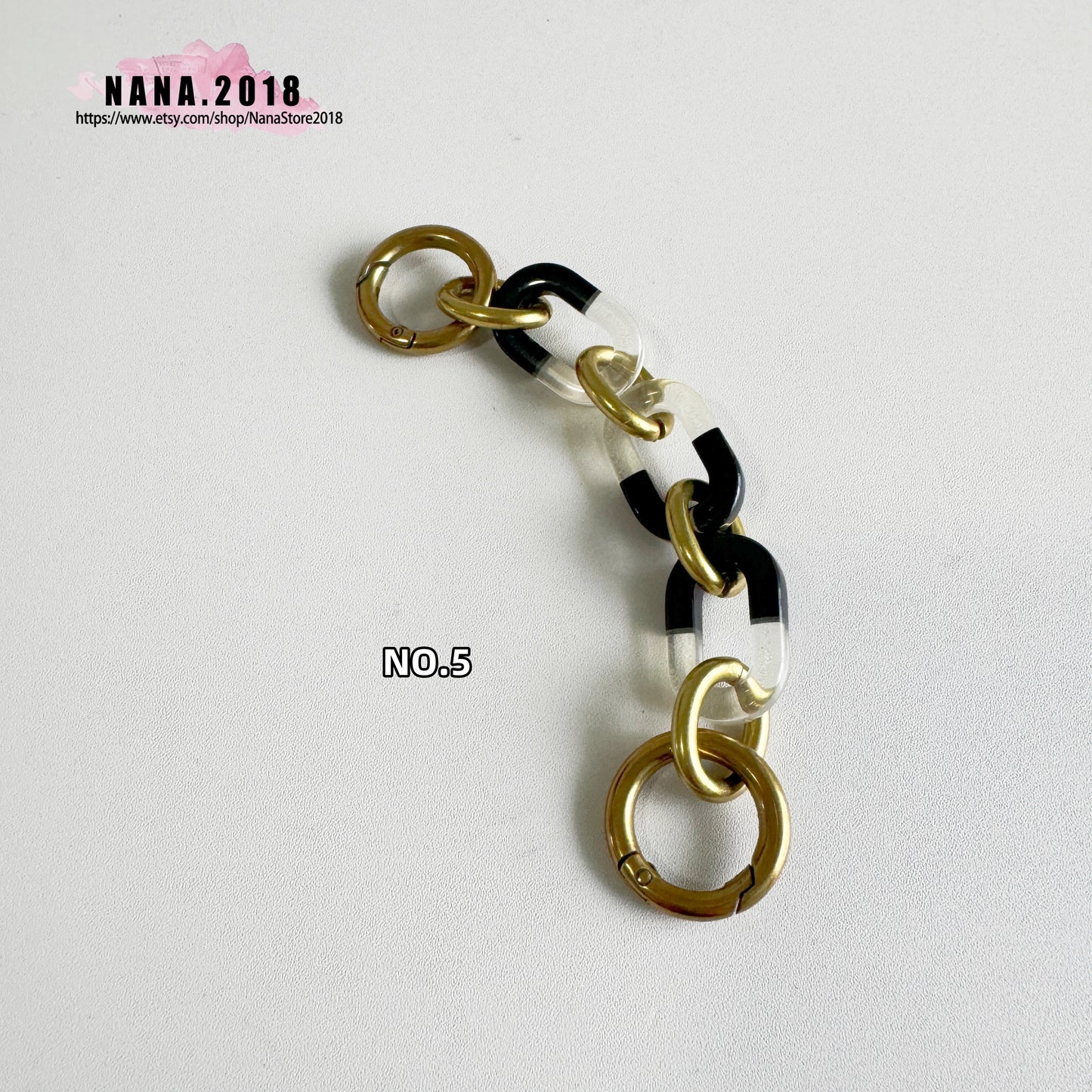 Acrylic High Quality Purse Extension Gold Chain,Alloy and Acrylic, Metal Shoulder Extension Handbag Strap,Bag Strap, Bag Accessories,JD-2546