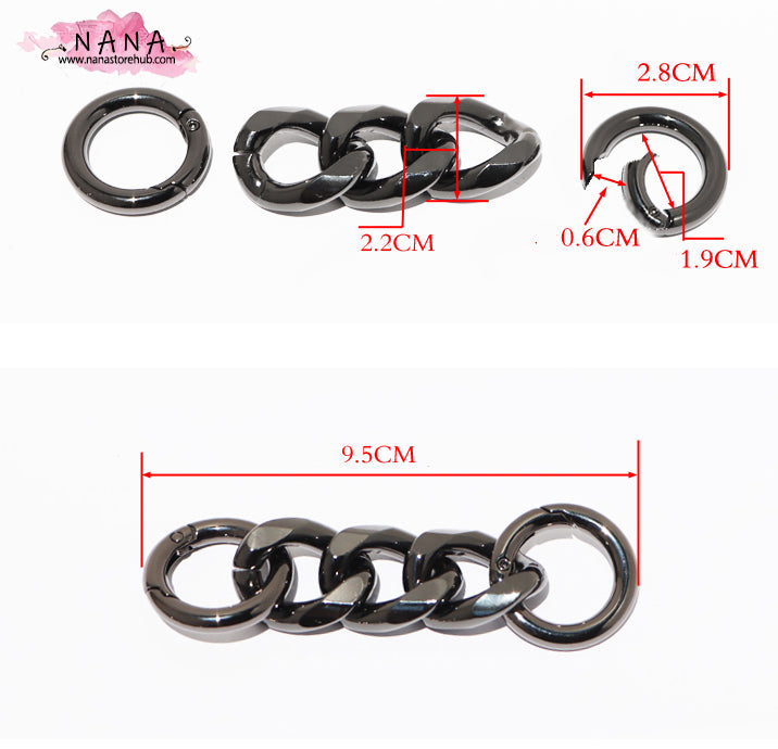 22mm High Quality Purse Extension Alloy Chain, Metal Shoulder Extension Handbag Strap,Bag Strap, Bag Accessories, JD-2692