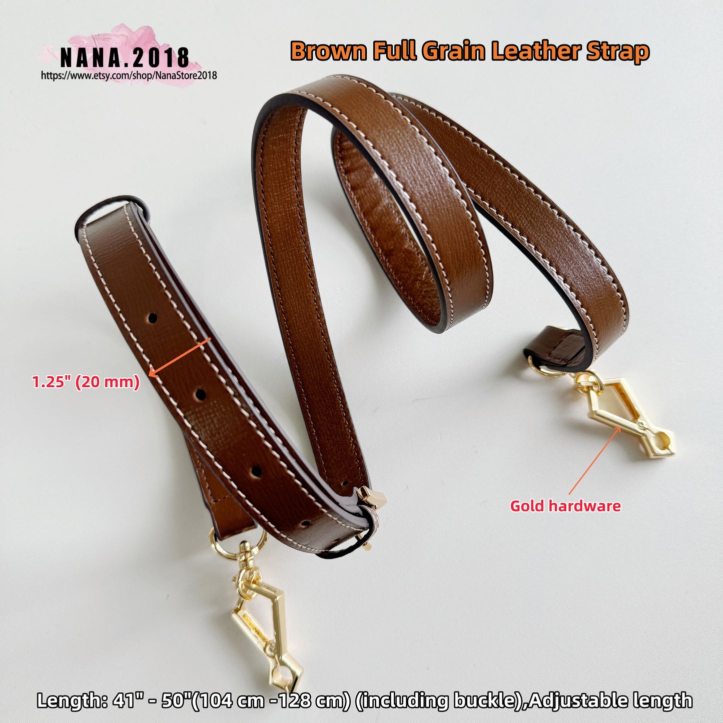 2CM Full Grain Leather,High Quality Leather Wrapping, Leather Shoulder Handbag Strap, Replacement Handle , Bag Accessories, JD-2714