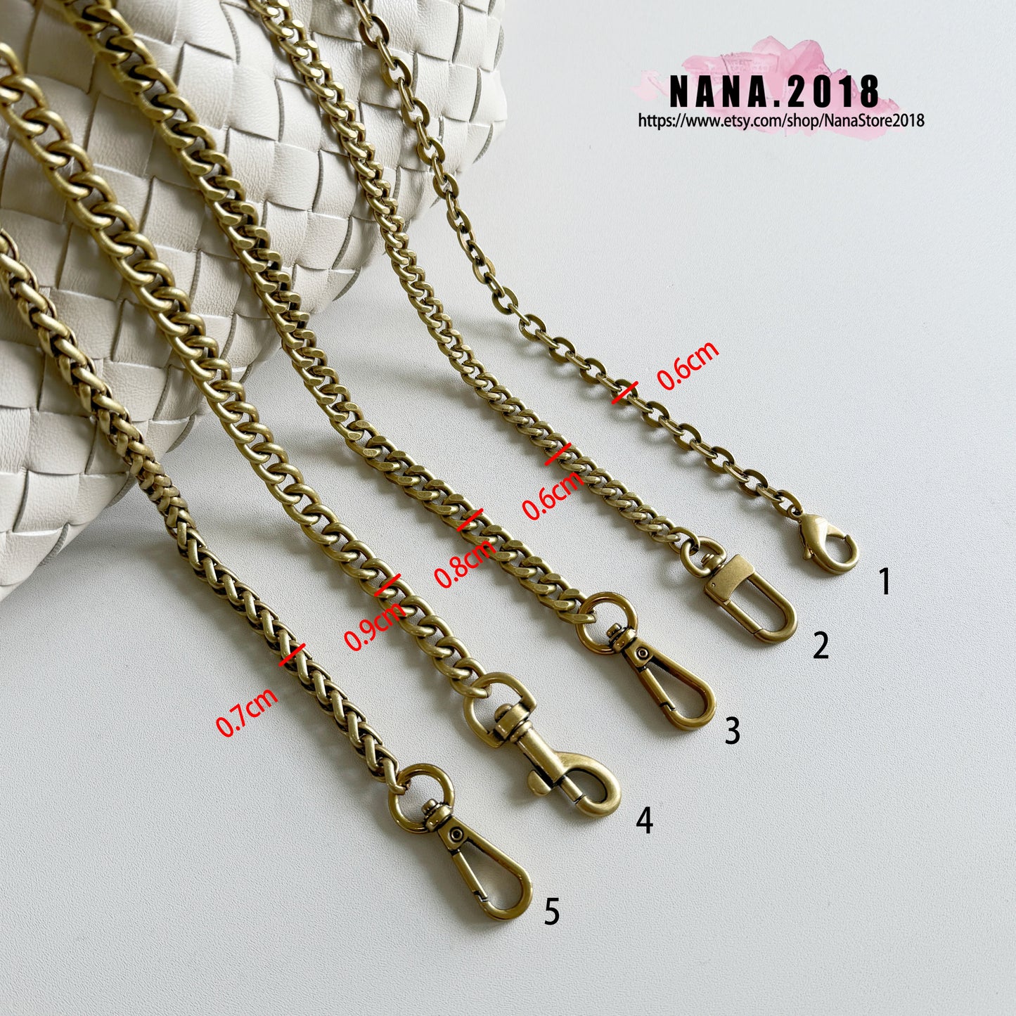 Old Gold High Quality Purse Chain Strap,Alloy and Iron, Metal Shoulder Handbag Strap,Purse Replacement Chains,bag accessories, JD-2716