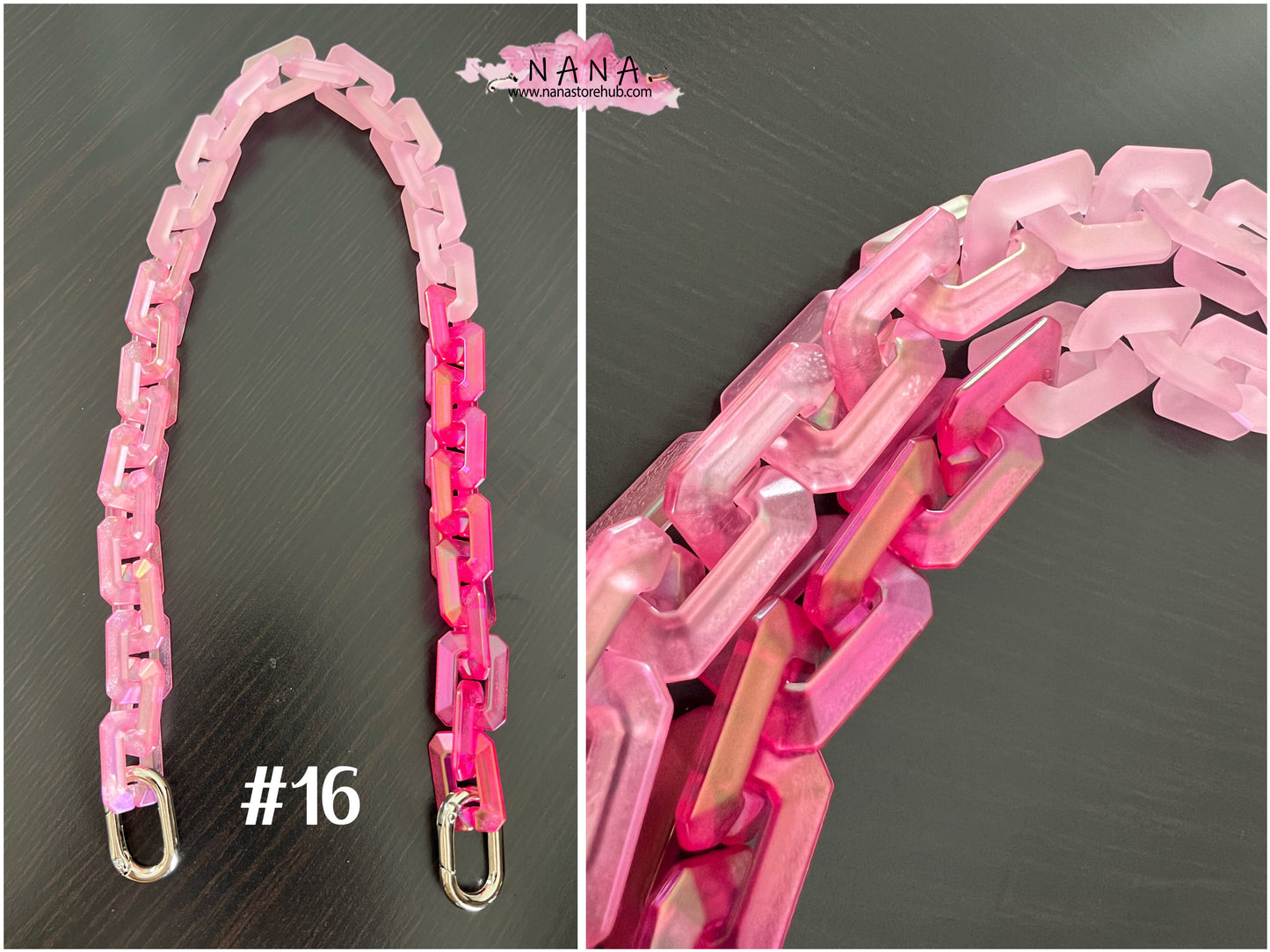 Rubber Neon Acrylic High Quality Purse Chain,Metal Shoulder Handbag Strap,Replacement Handle Chain,Metal Crossbody Bag Chain Strap LD-3087