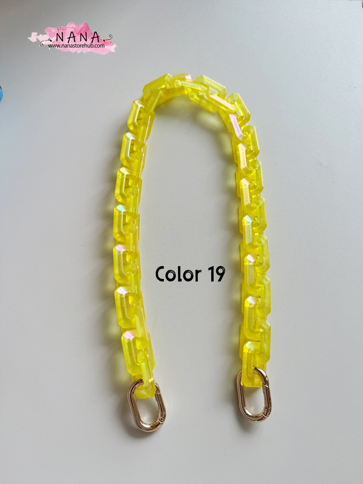 Rubber Neon Acrylic High Quality Purse Chain,Metal Shoulder Handbag Strap,Replacement Handle Chain,Metal Crossbody Bag Chain Strap LD-3087