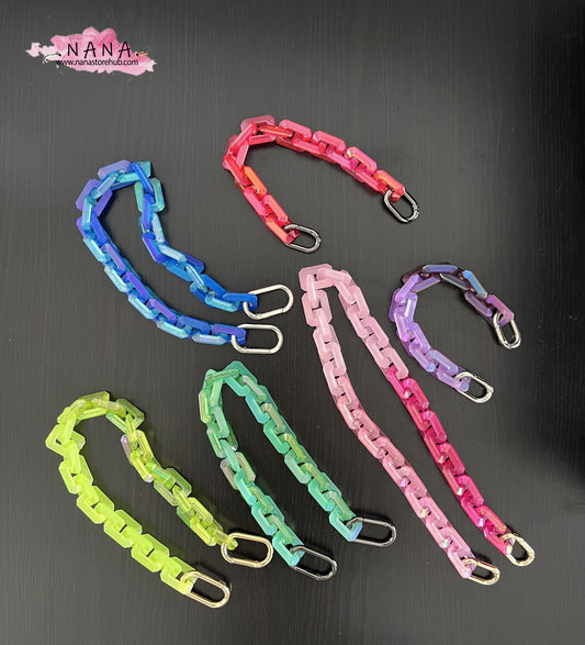 Rubber Neon Acrylic High Quality Purse Chain,Metal Shoulder Handbag Strap,Replacement Handle Chain,Metal Crossbody Bag Chain Strap LD-3087