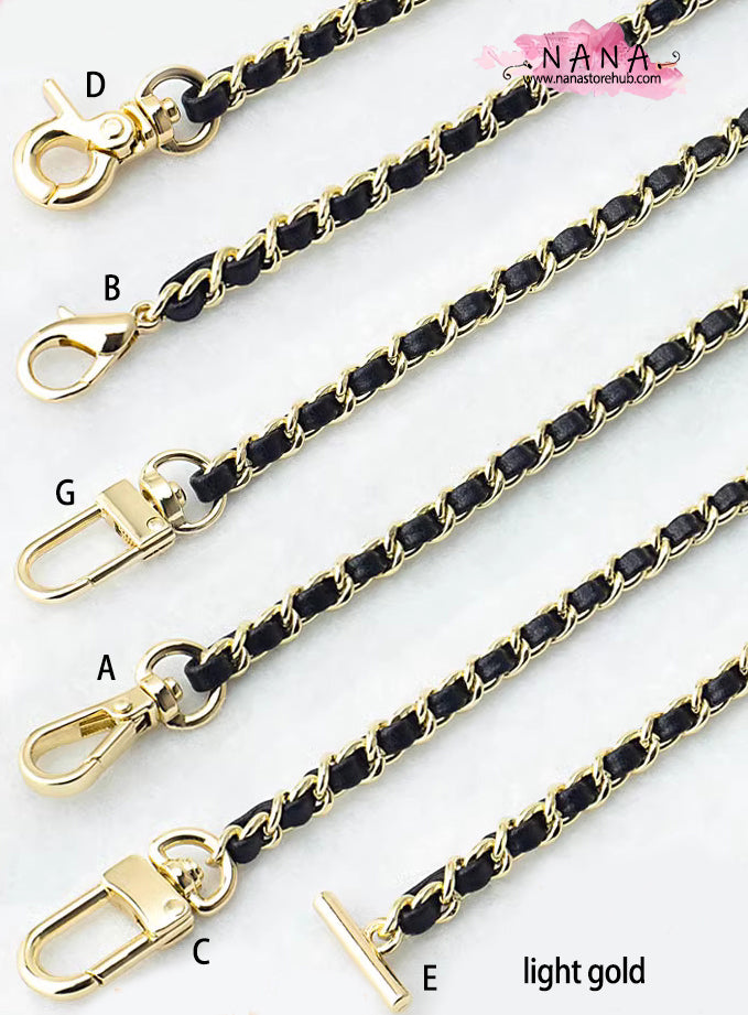 21 Color, 5.5 mm High Quality Purse Chain,Copper and PU Leather, Metal Shoulder Handbag Strap,Bag Strap, Bag Accessories, JD-3155