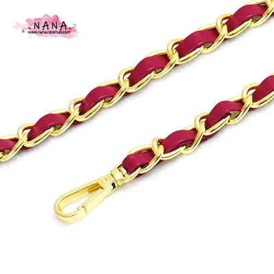 21 Color, 5.5 mm High Quality Purse Chain,Copper and PU Leather, Metal Shoulder Handbag Strap,Bag Strap, Bag Accessories, JD-3155