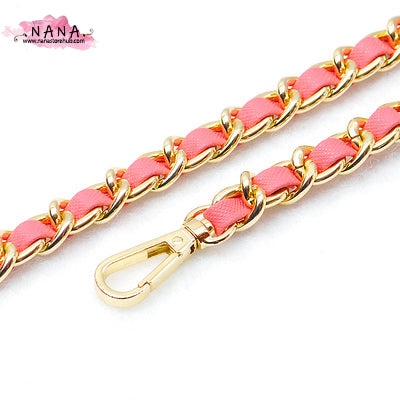 21 Color, 5.5 mm High Quality Purse Chain,Copper and PU Leather, Metal Shoulder Handbag Strap,Bag Strap, Bag Accessories, JD-3155