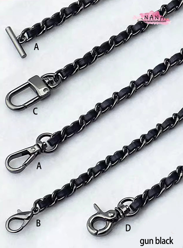 21 Color, 7 mm High Quality Purse Chain,Copper and PU Leather, Metal Shoulder Handbag Strap,Bag Strap, Bag Accessories, JD-3156