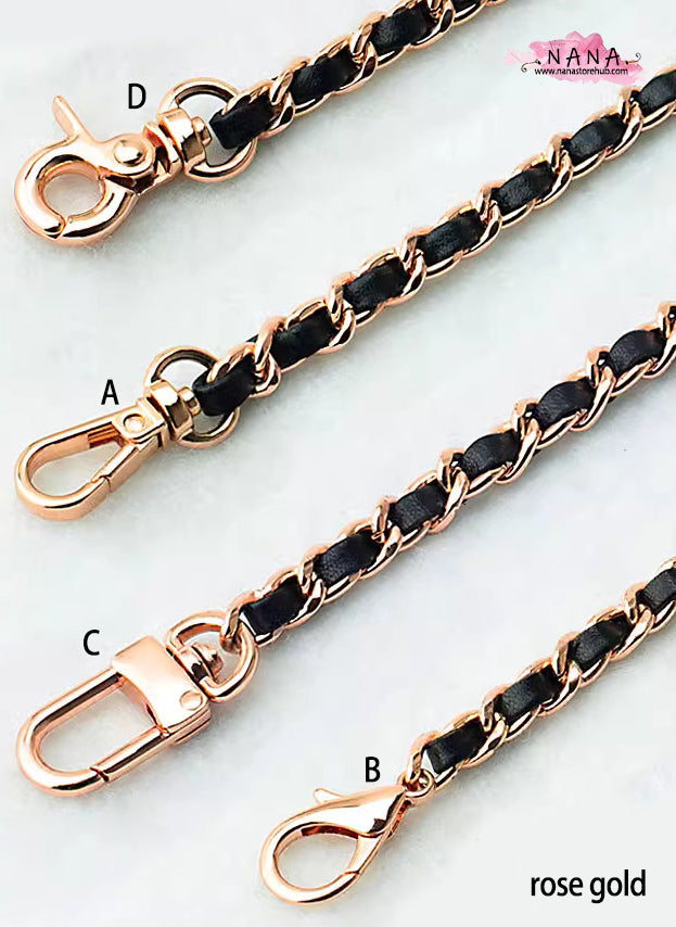 21 Color, 7 mm High Quality Purse Chain,Copper and PU Leather, Metal Shoulder Handbag Strap,Bag Strap, Bag Accessories, JD-3156