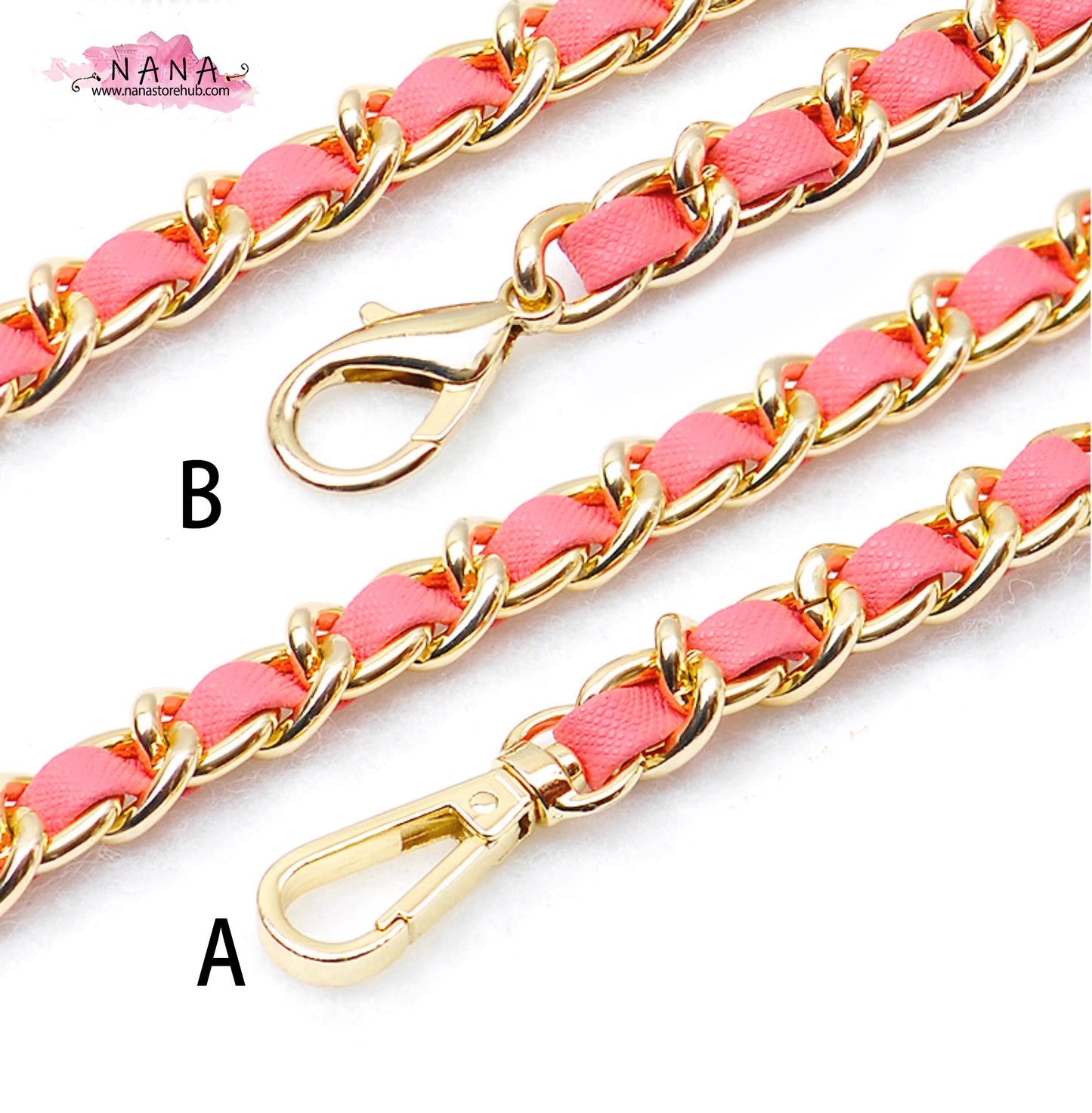 21 Color, 10mm High Quality Purse Chain,Copper and PU Leather, Metal Shoulder Handbag Strap,Bag Strap, Bag Accessories, JD-3157