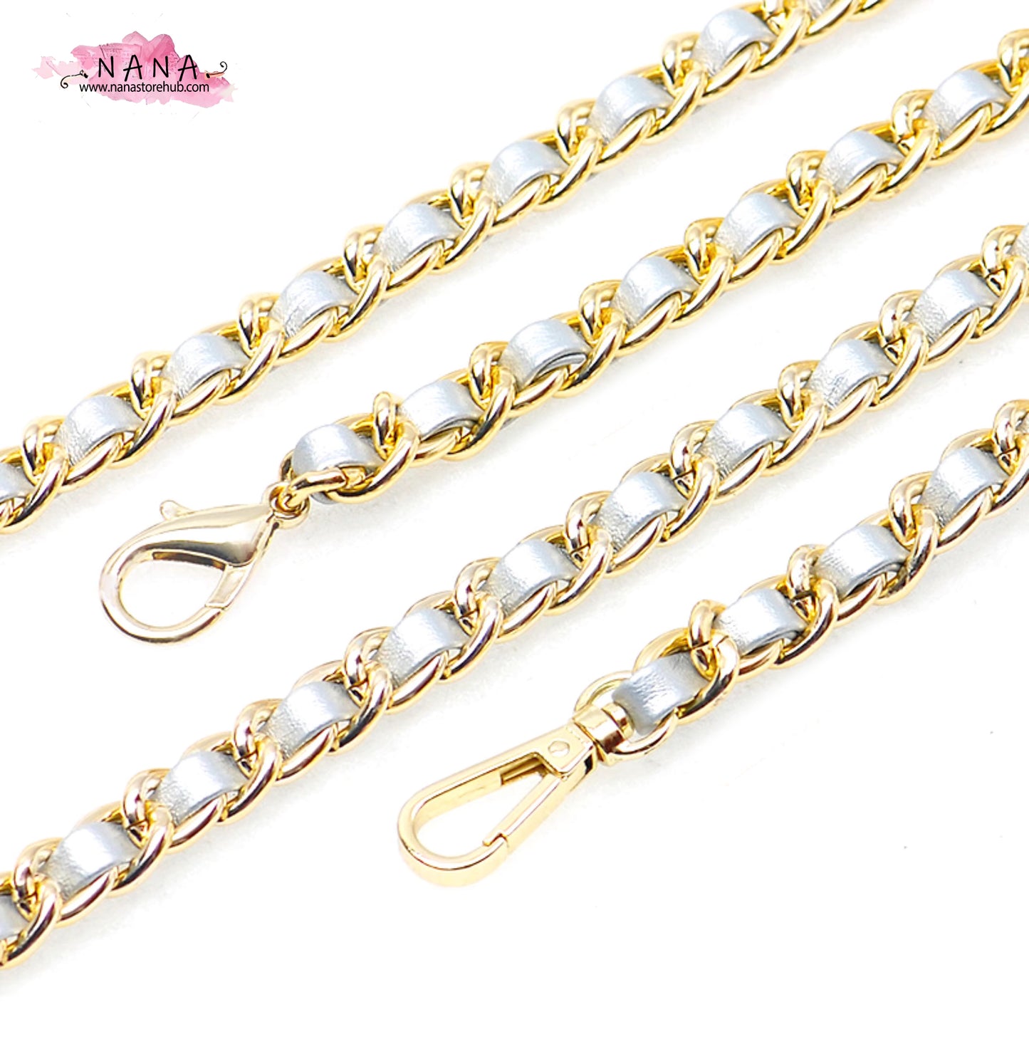 21 Color, 10mm High Quality Purse Chain,Copper and PU Leather, Metal Shoulder Handbag Strap,Bag Strap, Bag Accessories, JD-3157