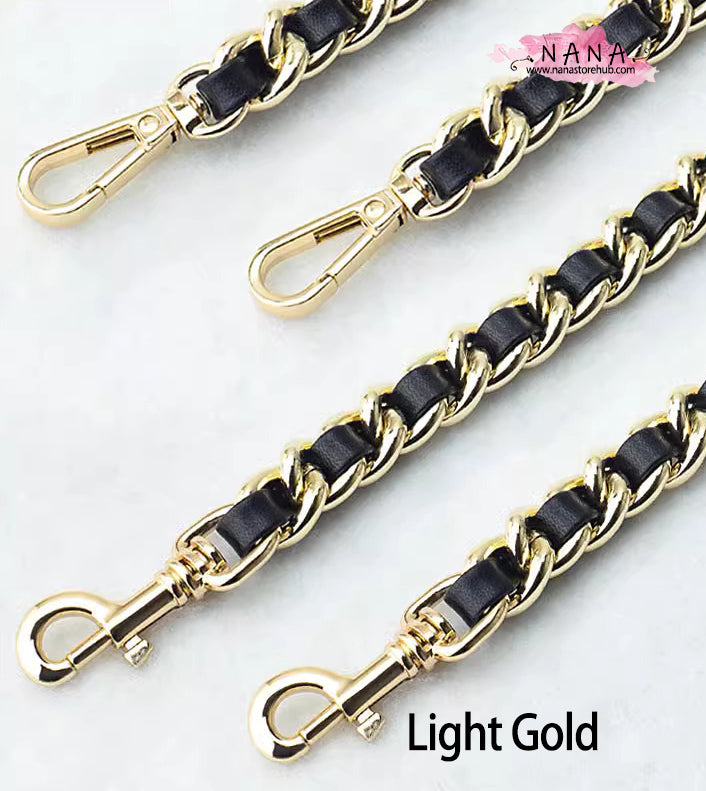 21 Color, 13 mm High Quality Purse Chain,Copper and PU Leather, Metal Shoulder Handbag Strap,Bag Strap, Bag Accessories, JD-3159