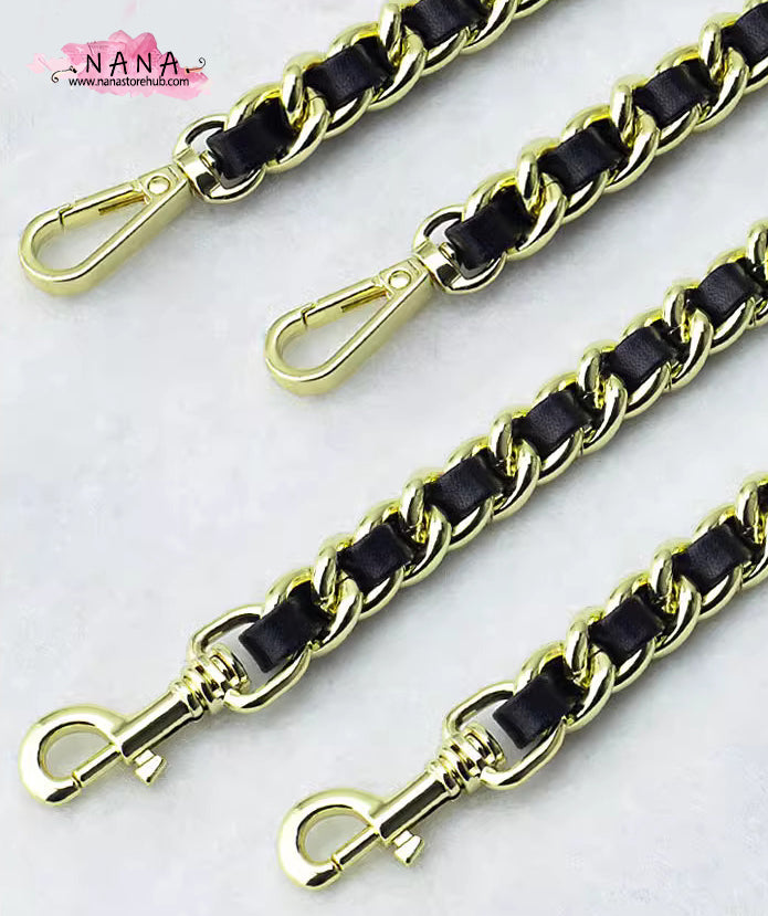 21 Color, 13 mm High Quality Purse Chain,Copper and PU Leather, Metal Shoulder Handbag Strap,Bag Strap, Bag Accessories, JD-3159