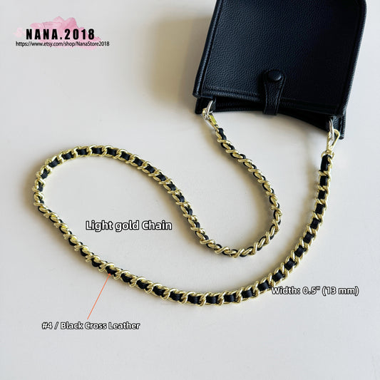 21 Color, 13 mm High Quality Purse Chain,Copper and PU Leather, Metal Shoulder Handbag Strap,Bag Strap, Bag Accessories, JD-3159