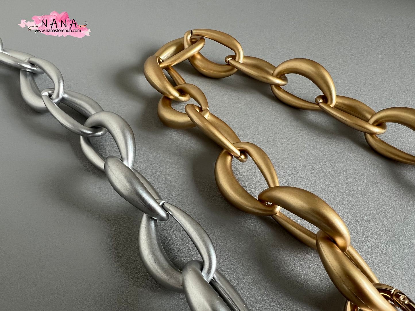 Grinding Matte Acrylic High Quality Purse Chain, Metal Shoulder Handbag Strap, Metal Crossbody Bag Chain Strap, LD-3165