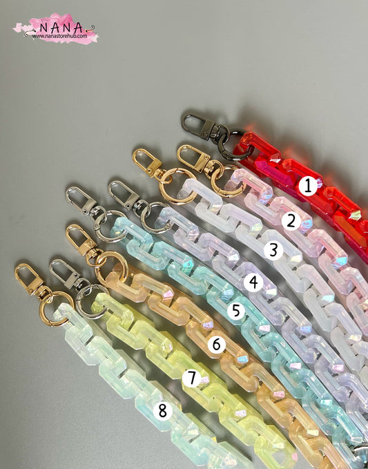 Transparent Phantom Acrylic High Quality Purse Chain,Metal Shoulder Handbag Strap,Replacement Handle Chain,Metal Crossbody Strap, LD-3166