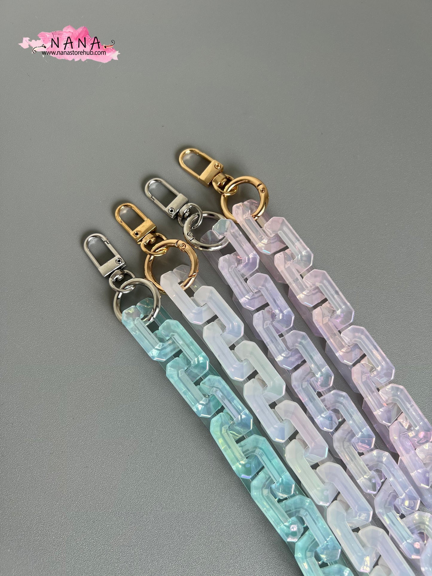 Transparent Phantom Acrylic High Quality Purse Chain,Metal Shoulder Handbag Strap,Replacement Handle Chain,Metal Crossbody Strap, LD-3166