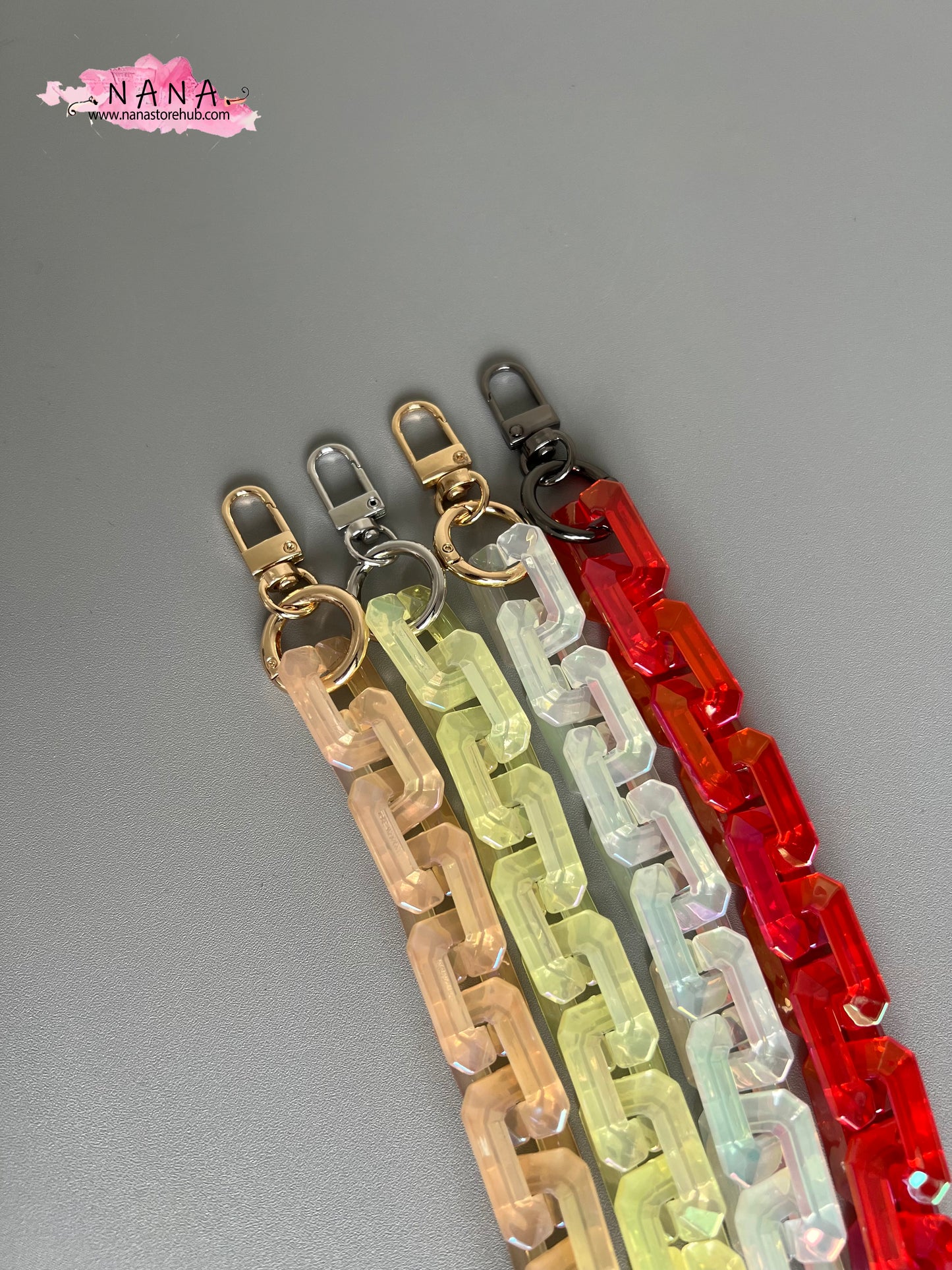 Transparent Phantom Acrylic High Quality Purse Chain,Metal Shoulder Handbag Strap,Replacement Handle Chain,Metal Crossbody Strap, LD-3166