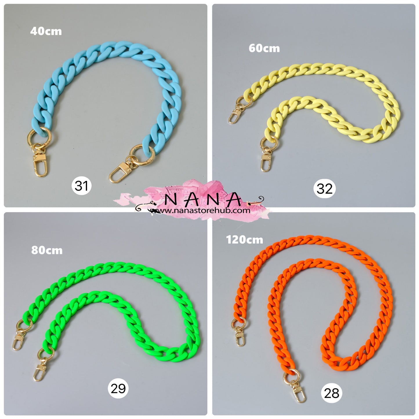 Acrylic High Quality Purse Chain, Metal Shoulder Handbag Strap, Replacement Handle Chain, Metal Crossbody Bag Chain Strap,LD-3169