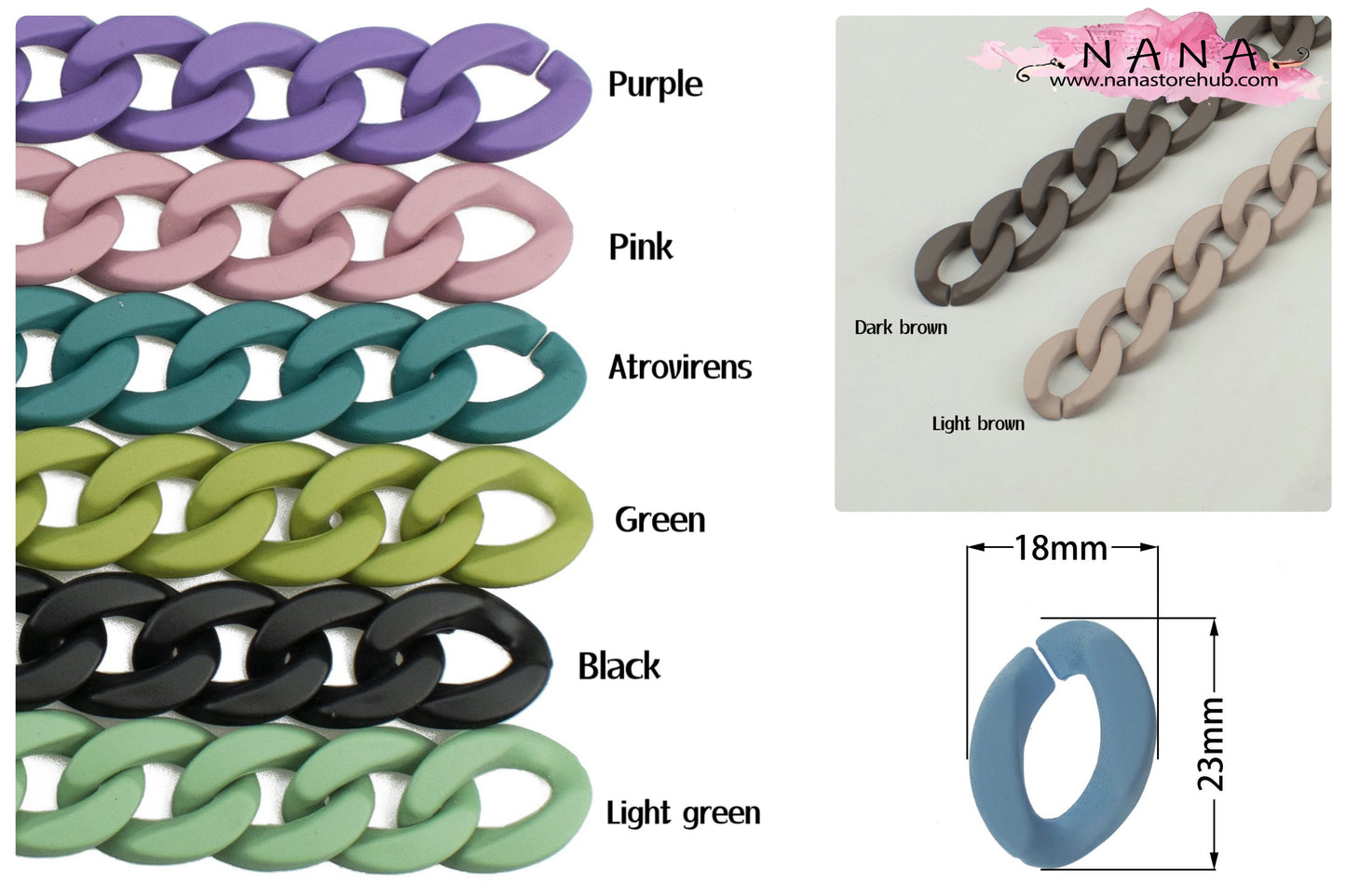 18x23mm Acrylic High Quality Purse Chain, Metal Shoulder Handbag Strap, Replacement Handle Chain, Metal Crossbody Bag Chain Strap LD-3170