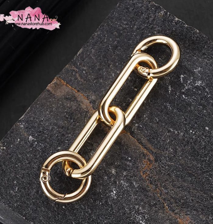 A pair of 15mm Straight Gold High Quality Purse Extension Chain, Metal Shoulder Extension Handbag Strap,Bag Strap, Bag Accessories, JD-3256