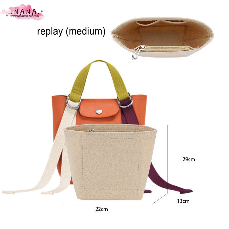 4 Size,Purse Organizer Insert Fit "Longchamp Bag" Pouch Handbag Shaper Premium Felt,Bag Shaper,Bag Liner, JD-3260